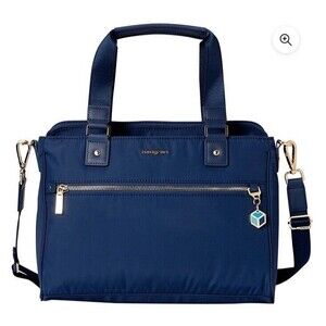 Hedgren Charm Appeal Crossbody Shoulder Travel Hand Bag Tote Pockets Blue 13”
